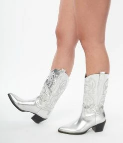 Billini Silver Metallic Cowboy Boot