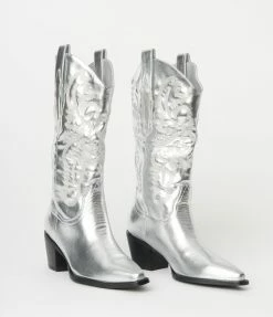 Billini Silver Metallic Cowboy Boot