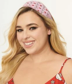 Hello Kitty X Unique Vintage Pink Apple Print Hair Scarf