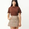 Unique Vintage Brown Plaid Sailor Sweeney Shorts