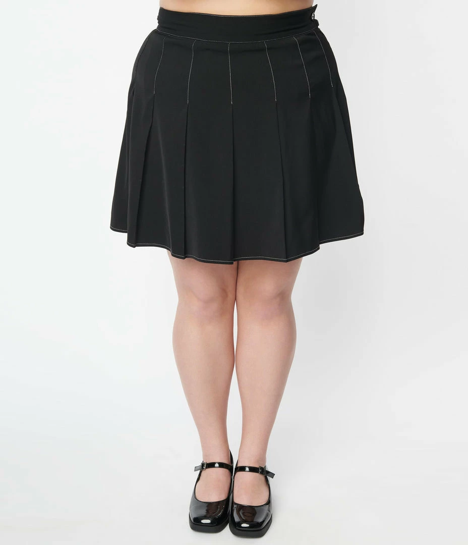 Trending Smak Parlour Plus Size Black Pleated Mini Skirt