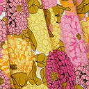 Sale Unique Vintage Pink & Yellow Floral Print Midi Skirt