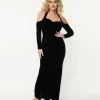 Sale Unique Vintage Black Velvet Elvira Gown