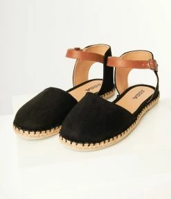 Fortune Dynamic Black Suede Espadrille Sandals