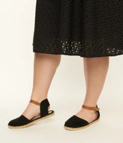 Fortune Dynamic Black Suede Espadrille Sandals