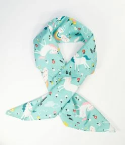 Unique Vintage Mint & Fairytale Print Hair Scarf Hair Accessories