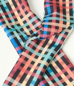 Hair Accessories Unique Vintage Rainbow Madras Plaid Hair Scarf