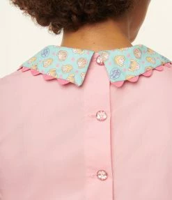Polly Pocket X Unique Vintage 1950s Pink Bold Times Crop Top