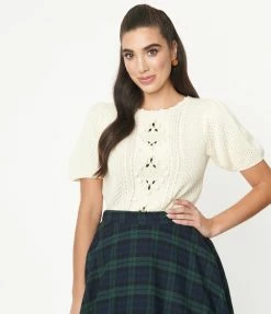 See And Be Seen Cream Puff Sleeve Sweater Sale