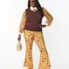 Smak Parlour Plus Size Mustard Garden Party Find Your Flare Pants Sale
