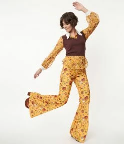 Sale Smak Parlour Mustard Garden Party Find Your Flare Pants