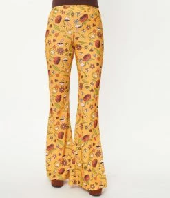 Sale Smak Parlour Mustard Garden Party Find Your Flare Pants