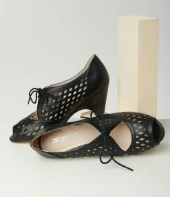 Demfon International (Chelsea Crew) Chelsea Crew Black Peep Toe Jojo Heels Heels & Wedges