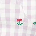 Unique Vintage Plus Size 1950s Lavender Gingham & Cherry Print Crop Top Sale