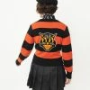 Smak Parlour 1950s Orange & Black Striped Scaredy Cat Cardigan Sale