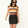 Sale Unique Vintage Black What A Classic Denim Mini Skirt