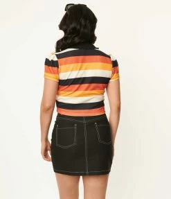 Sale Unique Vintage Black What A Classic Denim Mini Skirt