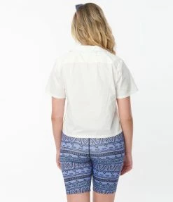 Fan Flair Jaws X Unique Vintage Graffiti Shark Button Up Shirt