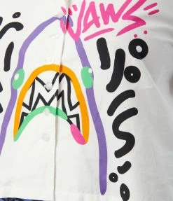 Fan Flair Jaws X Unique Vintage Graffiti Shark Button Up Shirt