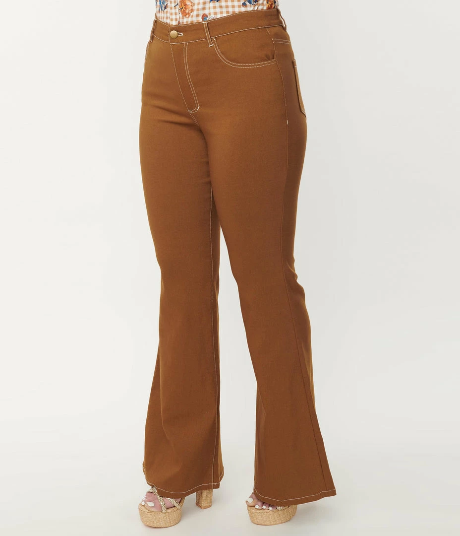 Sale Unique Vintage Camel Brown Majors Flare Pants