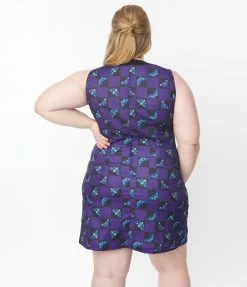 Smak Parlour Plus Size Death Head Moth Print Mini Dress
