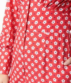SHEEN Clothing Ltd Sale Red & Hawana Floral Print Jumpsuit