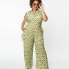 SHEEN Clothing Ltd Rompers & Jumpsuits Plus Size Green & Red Flower Print Harley Jumpsuit