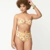 Magnolia Place Mustard Floral Print Two Piece Swimsuit Swimwear