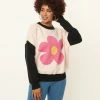 Bailey Rose Sale Black & Pink Flower Sweater