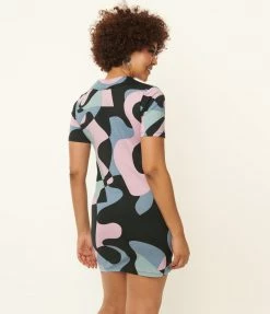 Motel Purple & Blue Swirl Mini Dress Sale