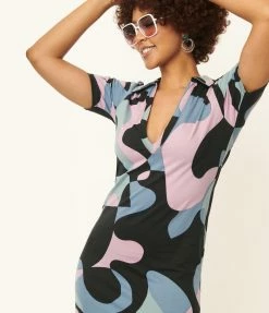 Motel Purple & Blue Swirl Mini Dress Sale