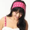 Unique Vintage Hot Pink & White Dots Hair Scarf Hair Accessories