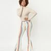 Saints & Hearts Terracotta Multi Stripe Bell Bottom Jeans