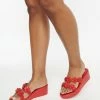 Collectif Heels & Wedges Lulu Hun Red Floral Leandra Wedge Sandal