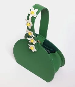 Collectif Lulu Hun Green Leatherette & Daisy Charlotte Handbag