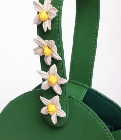 Collectif Lulu Hun Green Leatherette & Daisy Charlotte Handbag