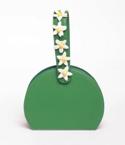 Collectif Lulu Hun Green Leatherette & Daisy Charlotte Handbag