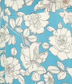 Unique Vintage Plus Size Blue & White Floral Bouquet Swing Dress Sale