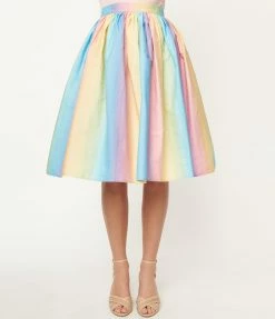 Pop Soda Hell Bunny 1950s Rainbow Ombre Swing Skirt Sale
