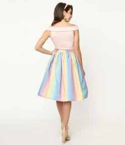 Pop Soda Hell Bunny 1950s Rainbow Ombre Swing Skirt Sale