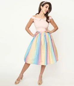 Pop Soda Hell Bunny 1950s Rainbow Ombre Swing Skirt Sale