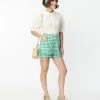 Sale Collectif 1950s Green Gingham Rylee Shorts
