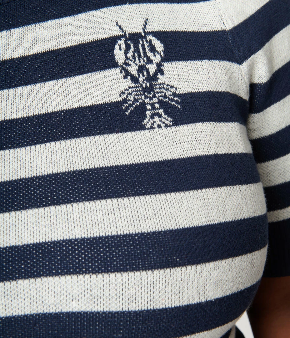 Collectif Plus Size Navy & Cream Stripe Lobster Chrissie Sweater Sale