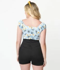 Collectif 1950s Black High Waist Nomi Shorts