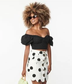 Collectif Black Eyelet Amoura Crop Top Sale