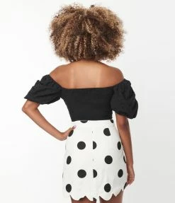 Collectif Black Eyelet Amoura Crop Top Sale