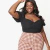 Sale Collectif Plus Size Black Eyelet Amoura Crop Top