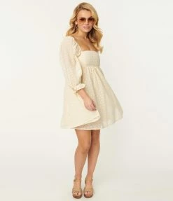 Storia Sale Ivory Eyelet Babydoll Dress
