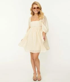 Storia Sale Ivory Eyelet Babydoll Dress
