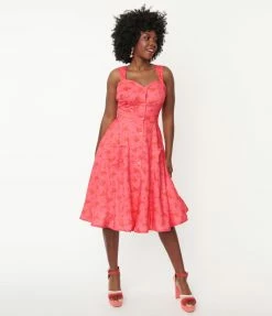Silver Stop Inc. (Voodoo Vixen) Sale Voodoo Vixen Hot Pink Cupid Heart Gracie Swing Dress